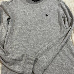 U.S. Polo Assn. Gray Waffle Knit Top